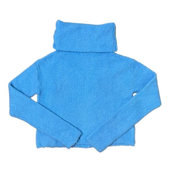 Free People Stormy Cowl Neck Pullover Sweater Women’s Size XS Blue Wool Blend - Picture 2 of 7